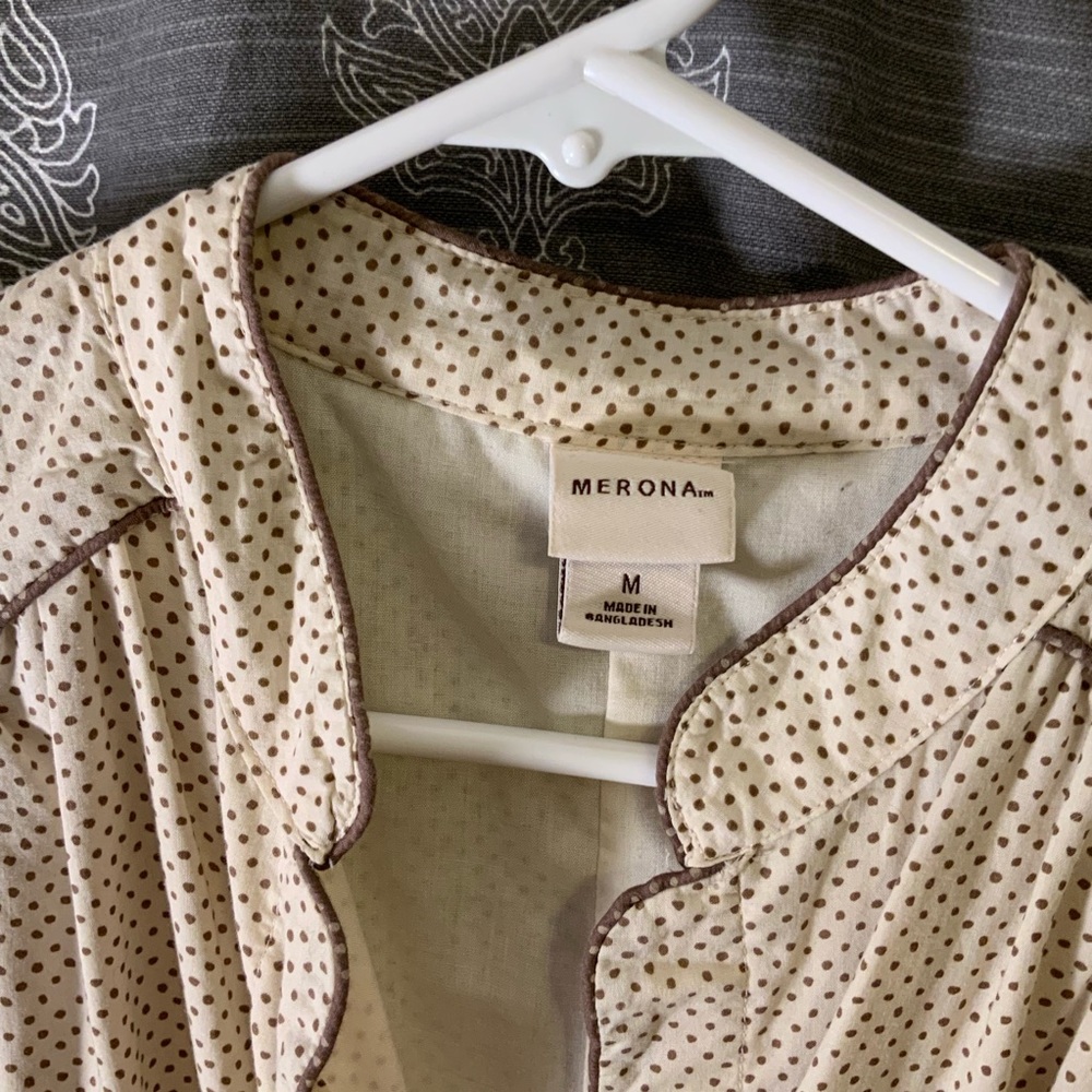 Vintage style polka dot shirt dress merona
